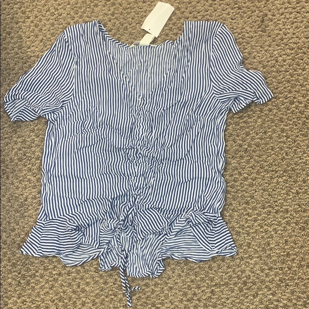 Striped v-neck blouse